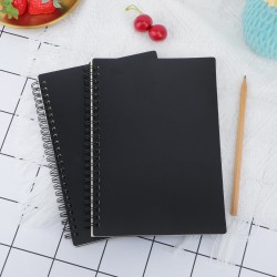 Segus Spiral Blank Notebook, A5 2packs 5.5x8.3" 120 Pages Hardcover Unlined Travel Writing  Journal, Notepad Sketchbook, Students College Office Business Subject Diary Unruled Spiral Book Journal-Black